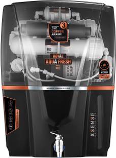Royal Aquafresh XSENSE GLORY BLACK NO WASTAGE WATER(80% PURE WATER) 12 L RO + UV + UF + Copper + Alkal...