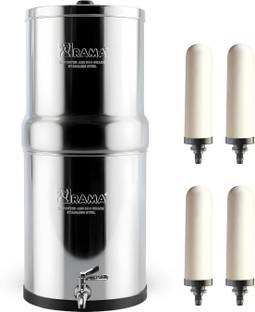 Rama 32-Litre Storage 304-Grade Stainless Water Purifier with 7 inch Candles 4 Pcs 32 L Gravity Based ...