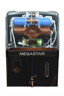 AQUA Megastar Black Model With Alkaline and copper filter 15 L RO + UF + TDS + ALK Water Purifier