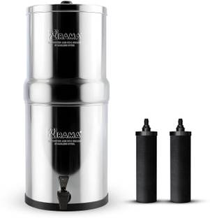 Rama Stainless Steel Non Electric Filter | 16L Storage, 2 Carbon Candles & PP Tap | 32 L Gravity Based...