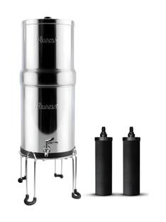Rama Water Filter Purifier 12 Litre storage with 2 Carbon Candle SS Tap and SS Stand 24 L Gravity Base...