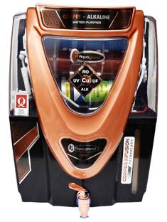 Aquagrand Black Epic Model RO + UV + UF + TDS + Copper filter + Alkaline filter 15 L RO + UV + UF + TD...