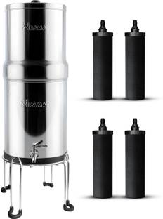 Rama Water Filter Purifier 17 Litre storage with 4 Carbon Candle SS Tap and SS Stand 17 L Gravity Base...