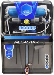 AQUA Megastar Black Alkaline Full transparent 12 L RO + UV + UF + TDS + Alkaline Water Purifier