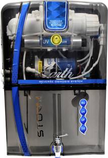 Earth Storm Full Black transparent Suitable For borewell, tanker, municipal water 12 L RO + UV + UF + ...
