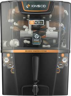 Kinsco Punch plus+ Zinc Copper and Alkaline 15 L RO + UV + UF + Copper + Alkaline Water Purifier