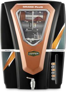 Grand plus BLACK REGAL 10 L RO + UV + UF + Copper + Alkaline + TDS Control Water Purifier