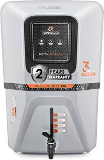 Kinsco Aqua Bliss Gray | Needs No service for 2 years | 10 Stage Filteration| 15 L RO + UF + UV + Copper + Alkaline + Mineralizer Water Purifier