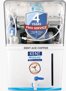 KENT Ace Copper 8 L RO + UV + UF + TDS Control + UV in Tank + Copper Water Purifier Suitable for all -...