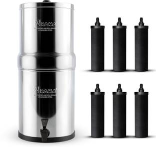 Rama 32-Litre Storage Capacity with 6 Nos of Carbon Candles and Plastic Tap 32 L Gravity Based Water P...