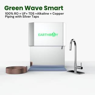 earthboy EARTH BOY GREEN WAVE SMART RO,RO+UF+TDS+ALKALINE+COPPER PIPING WITH SLIVER TAPS 15 L Gravity ...