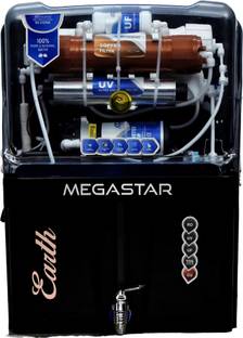 Earth Megastar Half Black Model Suitable For borewell, tanker, municipal water 12 L RO + UV + UF + TDS...