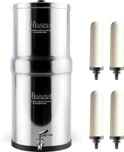 Rama 32-Litre Storage 304-Grade Stainless Water Purifier with 7 inch Candles 4 Pcs 32 L Gravity Based ...