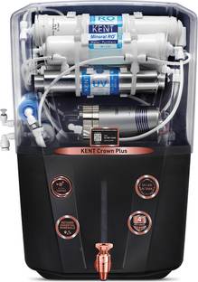 KENT Crown Plus RO Water Purifier | Advanced RO Membrane of .0001 Micron | 11 L RO + UV + UF + TDS Control + UV in Tank Water Purifier