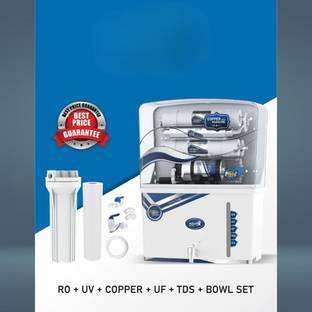 pureworld Prime UV-UF Water Purification System 15 L RO + UV + UF + Copper Guard + pH enhancer Water P...