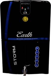 Earth Storm Black LED Indicator Model Suitable For tanker, borewell, municipal water 12 L RO + UV + UF...
