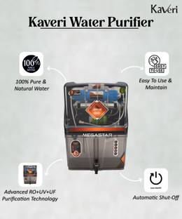 Kaveri AquaFresh Megastar Black TPT Alkaline 12 L RO + UV + UF + TDS + Alkaline Water Purifier