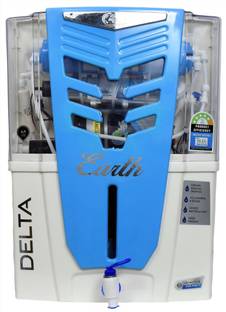 Earth Delta Model with TDS Controller 15 L RO + UV + UF + Minerals + Alkaline Water Purifier