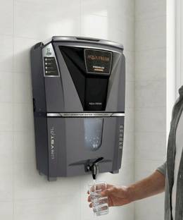 Aqua Fresh CRYSTAL GREY COPPER+RO+UV+UF+MINTDS AUTOMATIC ELECTRIC BORWELL RO WATER PURIFIER 12 L RO + ...
