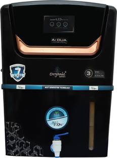 Aqua Flow Enterprises Ai Qua 12 L RO + UV + UF + TDS Control + Alkaline + Copper + UV in Tank Water Pu...