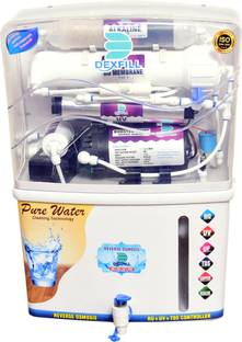 DEXFILL Smart-alk 12 L RO + UV + UF + TDS + Alkaline Water Purifier