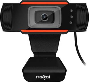 Frontech FT-2255 USB Webcam-1280x720 High-Resolution CMOS Sensor|Built-in Mic| LED Lights 0.92 HD  Webcam with Built-In Microphone USB Connectivity