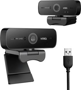 Kreo Owl 4K Ultra HD Auto focus USB Connection Web camera with Noise Cancellation Mic 8 HD  Webcam with Built-In Microphone USB Connectivity