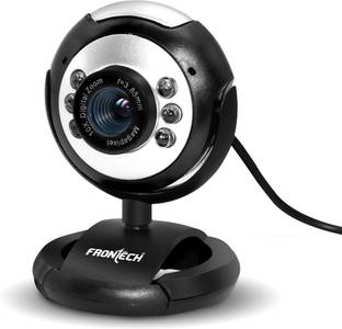 Frontech FT-2251 USB Webcam-640x480 Resolution | 30FPS Frame Rate | CMOS Sensor LED Light 0.31  Webcam with Built-In Microphone with Night Vision USB Connectivity