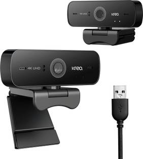 Kreo Owl 4K Ultra HD Auto focus USB Connection Web camera with Noise Cancellation Mic 8 HD  Webcam with Built-In Microphone USB Connectivity