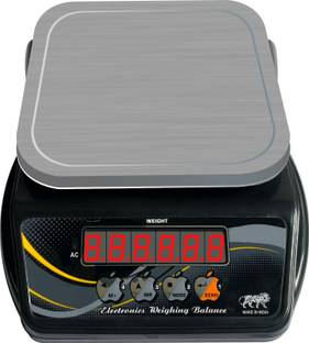 vyog 10Kg Counter Rechargeable Weight Machine with Stainless Steel Top for Shop, Home Weighing Scale