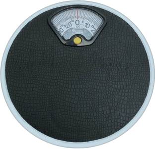 alis Analog Weight Bathroom Scale with Rotating Dial Display, Reliable Scale Track, Non-Slip & Scratch Resistant Platform | Body Weight Machine (Round Shape, 0-130kg, BP-A028) Weighing Scale