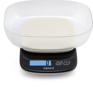 Venus Digital Kitchen Weighing Scale & Food Weight Machine for Health, Fitness, Home Baking & Cooking Scale, 2 Year Warranty & Battery Included (With Bowl) Weighing Scale