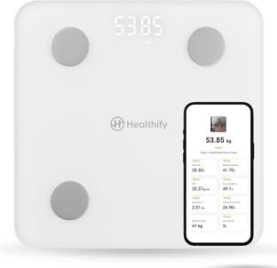 Healthifyme Smart Scale | Track 11+ Key Body Metrics | Data Driven Smart Weight Loss Scale Weighing Scale