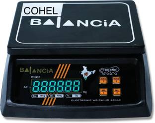 COHEL 30Kg Counter Rechargeable Weight Machine for Shop, Home (Balancia - Mini Nano) Weighing Scale