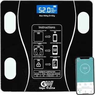GIGAWATTS Digital Body Weight Wireless Electronic with Bluetooth Connectivity LCD Display Weighing Scale