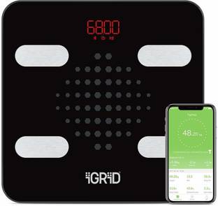 iGRiD Smart Body Fat Scale, Digital Bathroom Scale for Body Weight, BMI, and Weight Loss, Sync 13 Key Body Compositions and Other Fitness Apps, with FEELFIT App Weighing Scale