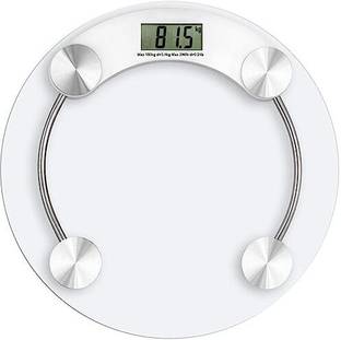 MCP Transparent Round Digital Glass Personal Weight Scale for Home Use 180 Capacity Weighing Scale