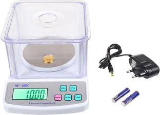 NIBBIN JEWELLERY DIGITAL WEIGHING SCALE, SF-400C (500 Gram X 0.01 g), USED IN, GOLD, SILVER, PLATINUM, GEMSTONES ORNAMENTS WEIGHT MEASURING MACHINE, # QUALITY ACCURACY ASSURANCE#, (WHITE) BETA-777,Weighing Scale (White) Weighing Scale