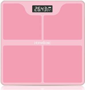 HOMEBASIC Digital Body Weight Machine with LCD Display & 180kg Capacity, Auto On/Off Weighing Scale