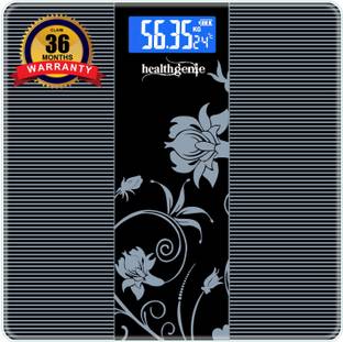 Healthgenie Thick Tempered Glass LCD Display Digital Weight Machine With 3 Years Warranty Weighing Scale