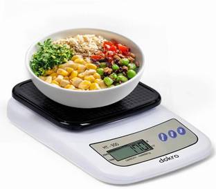 dokro Kitchen Scale, High precision sensors, TARE function,� 1g-10Kg Range(White) Weighing Scale