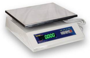 REXBURG 30kg x 1g Accuracy, SS Pan size 10x12" Chargeable Front & Back Display for Shops Weighing Scale