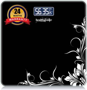Healthgenie Thick Tempered Glass LCD Display Digital Weighing Scale