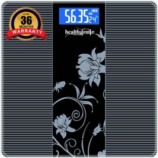 Healthgenie Thick Tempered Glass LCD Display Digital Weight Machine With 2 Years Warranty Weighing Scale