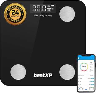 Pristyn care Smart BMI | Digital Weight Machine |Bluetooth | 12 Health Parameters by beatXP Weighing Scale