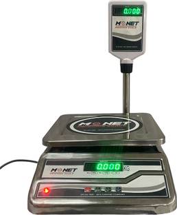 monet Stainless Steel 40 KG Premium; 2g Accuracy; 2Days Battery Backup ;Green Display Weighing Scale