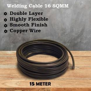 HOFR BOON welding cable 15 MTR 16 SQMM highly flexible, double insulation for Inverter Welding Machine