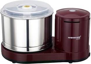 Sowbaghya Edge 2Ltr 150W Wet Grinder, Maroon Table Top Wet Grinder Machine Wet Grinder