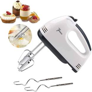 MICRO BELIEVE Electric Hand Mixer with Stainless Steel Attachments, 7 -Speed, Includes; Wet Grinder
