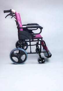 HealthEmate Light Weight Aluminum Dual Brake Flip Up Footrest Folding Transport For Car Manual Wheelchair